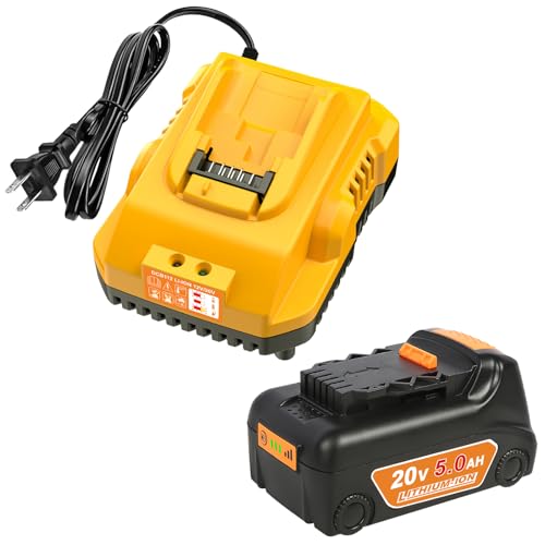 20v Max Battery Replacement for Dewalt Battery 5.0Ah with DCB112 Battery Charger Station for DCB200 DCB120