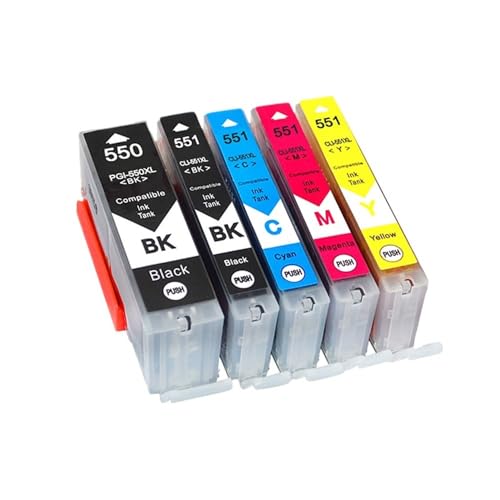 Cartouche d'encre PGI550 XL CLI551 compatible pour Canon Pixma IX6850 MG6450 MG6650 MX725 MX925