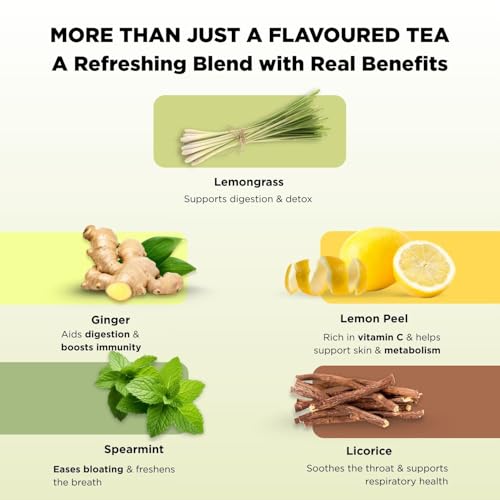 Image of CHAYAM Ginger Lemongrass Infusion | 50g Loose Herbal Brew with Lemongrass, Ginger, Lemon Peel, Licorice & Spearmint | Digestion & Immunity Support | Caffeine-Free | 100% Natural | Premium Gift Tin