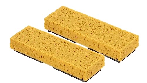 Superio Sponge Mop Head Replacement Butterfly Squeeze Mop Head Refill for Tile, Laminate, Bathroom, Kitchen, Garage Floors Commercial/Industrial (Replacement #1) 9"x3" Screws: 6.5" Apart, 2 Pack