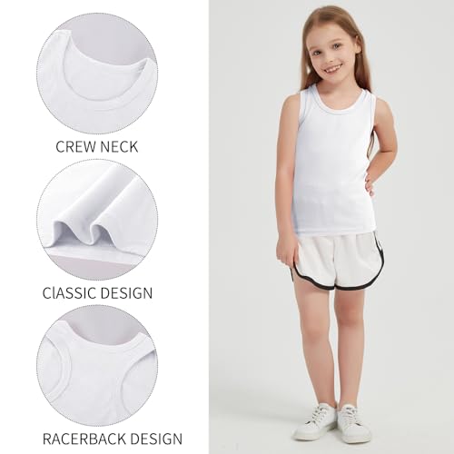 5-Pack Girls and Toddlers' Tank Tops Racerback Sleeveless Undershirts Girls Dance Tops（2-16Years）3