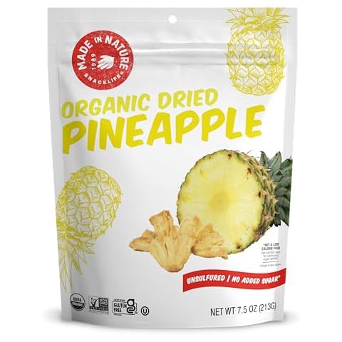 Made In Nature Organic Dried Pineapples, 7.5 Ounce (Pack of 1) – Vegan Snack, Non-GMO, Unsulfured, Gluten Free, Kosher Cover