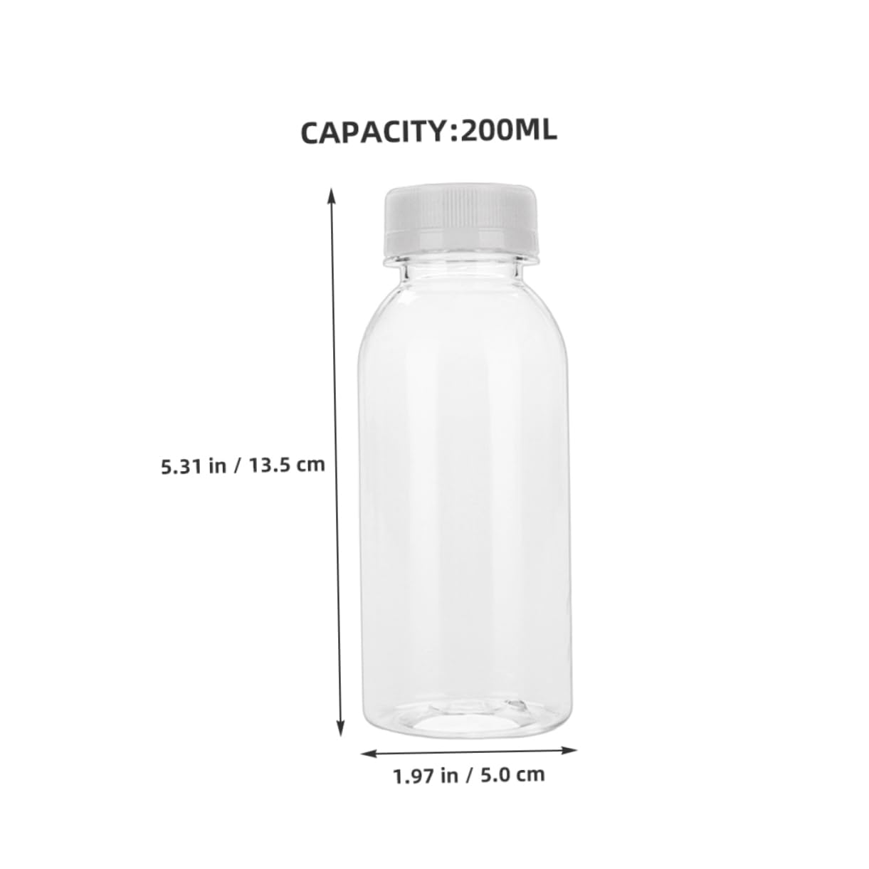 Mobestech 10pcs Clear Plastic Juice Bottles with Caps Reusable Milk Dispenser Containers for Cold Drinks Smoothies Water Vegetable Juice for Fridge Storage Go Use