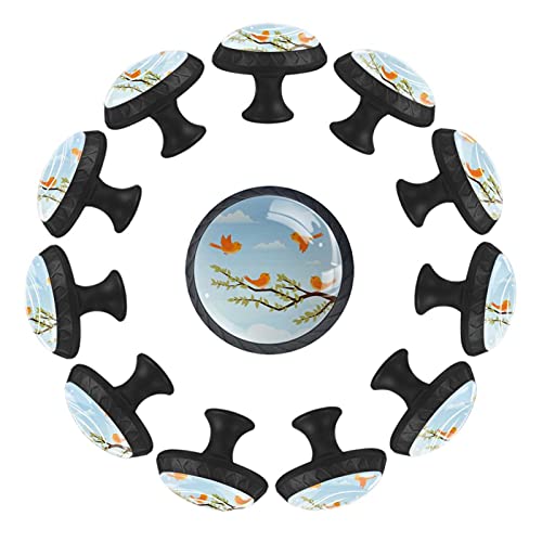 Boutons de tiroir oiseaux 35 mm lot de 12 pour commode meuble - 2