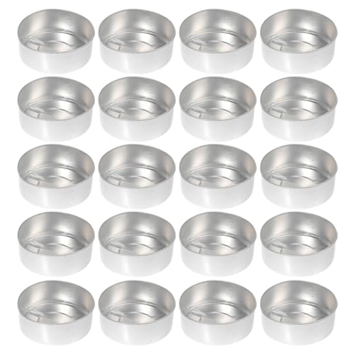50pcs Candle Aluminum Shell Containers with Lids Tea Cups with Lids Tin Containers with Lids Reusable Tea Light Cups Candle Light Cup Tea Light Container Tea Light Cup Candle Cup