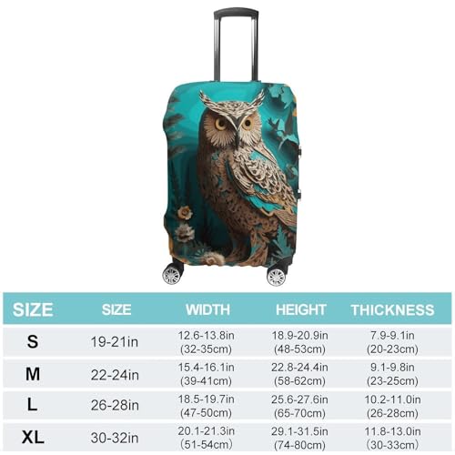 Owl Printed Luggage Cover Protector, Fits 18-32 Inch Luggage2