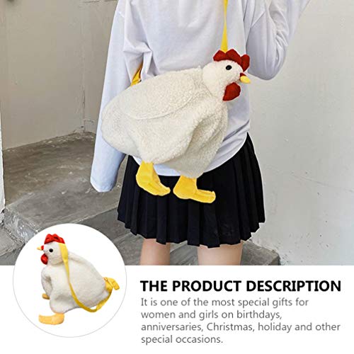 Amosfun Bolsa Feminina de Pelúcia Fofa Crossbody Chique Frango Galo Em Forma de Bolsa Bolsa Ombro Ce
