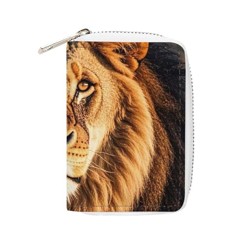 Porte-cartes en cuir lion 20 emplacements cadeau homme femme