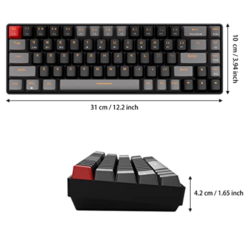 Image of Qisan Mechanical Gaming Keyboard, Dual Mode 2.4G /BT Wireless, 60% Mini Design, Brown Switch, US Layout, 68 Keys, Computer Keyboard, Gaming Pc, Wireless Gaming Keyboard