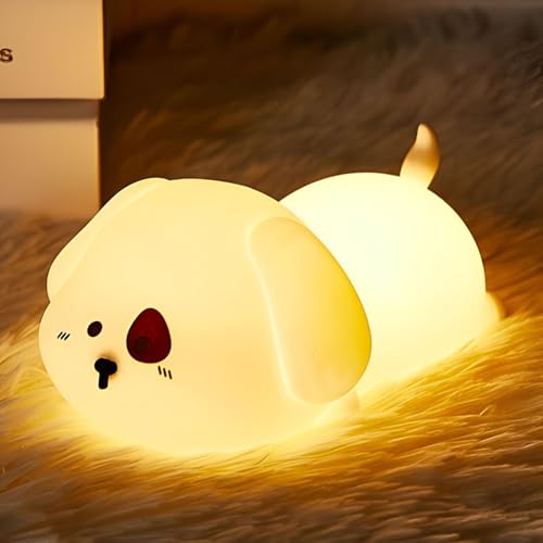 Image of Pet Shaped Silicon Night Light, 7-Color Changing Mode, Rechargeable Soft Silicone Night Light with USB Cable, Safe for Kids, Baby, Children, Perfect for Girls or Boys
