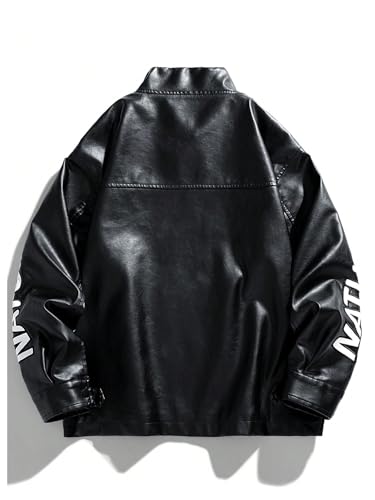 SOLY HUX Women's Faux Leather Motorcycle Jacket Y2k Racing Graphic Bomber Jackets Coat Streetwear3