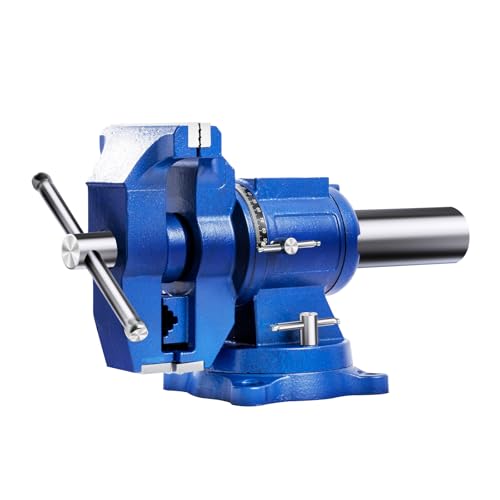 Image of RFRYZE 5-Inch Heavy-Duty Vise with 360° Rotating Base and Head, Includes Anvil Ideal for Precision Work and Versatile Clamping