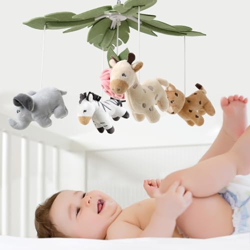 The Peanutshell Crib Mobile For Girls, Musical Baby Mobiles, Safari Nursery Decor thumb #4