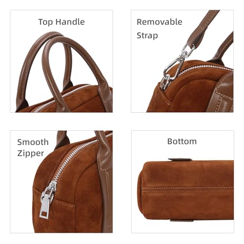 Iswee Suede Bag Designer Crossbody Bags for Women Small Shoulder Purse Ladies Handbags Travel Work Bag 6