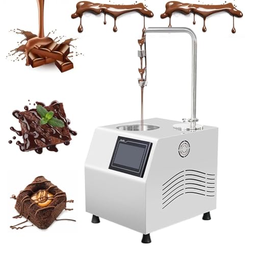 TYH Templadora De Chocolate De Mostrador, Máquina para Cubrir Chocolate con Fresas, con Dispensador Automático Y Mesa Vibratoria, Máquina para Fuente De Chocolate De 5/7 L