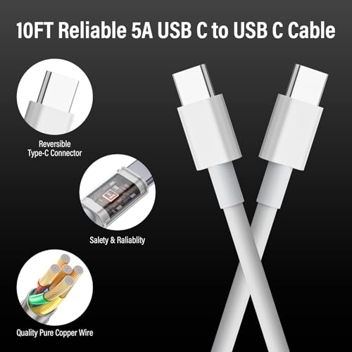 Image of iPad Charger Fast Charging, 45W USB C Wall Charger Block + 10FT USB C to C Cable for iPad Pro 13 /12.9 /11 inch, iPad A16 11th /10th, iPad Air 13 /11 inch M4 /M3 /M2 /5th /4th, iPad mini 7 /6, iPhone 17 /16 /15