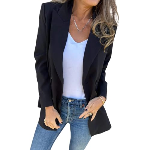 Women's Oversized Blazers Casual Open Front Long Sleeve Coats Lapel Double Breasted Jackets with Pockets2
