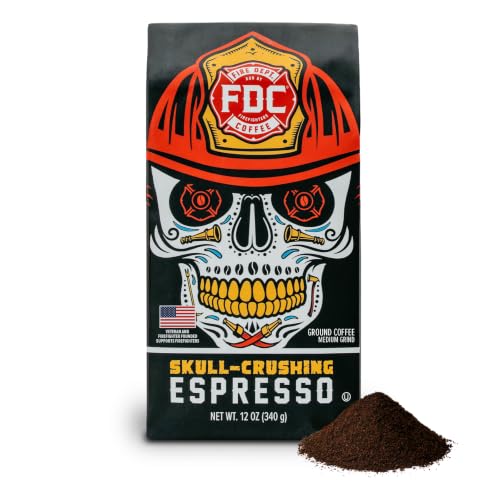 Image of Fire Department Coffee Skull-Crushing Espresso Ground Coffee - 12 Ounce (Pack of 6)