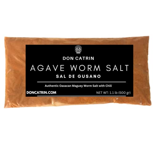 Sal de Gusano Agave Worm Salt - Authentic Oaxacan Seasoning - Gourmet Salt for Cocktails, Tequila, Mezcal, and Mexican Cuisine - for Mexican Restaurants, Mezcalerias Tequilerias Chinicuil 1.1 lbs (500g)