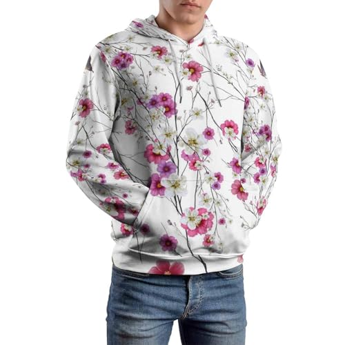 トップス Short Sleeve Hoody - Floral Printed Amazon.com: JJoias Watercolor-leaf-flowers-white Hoodie