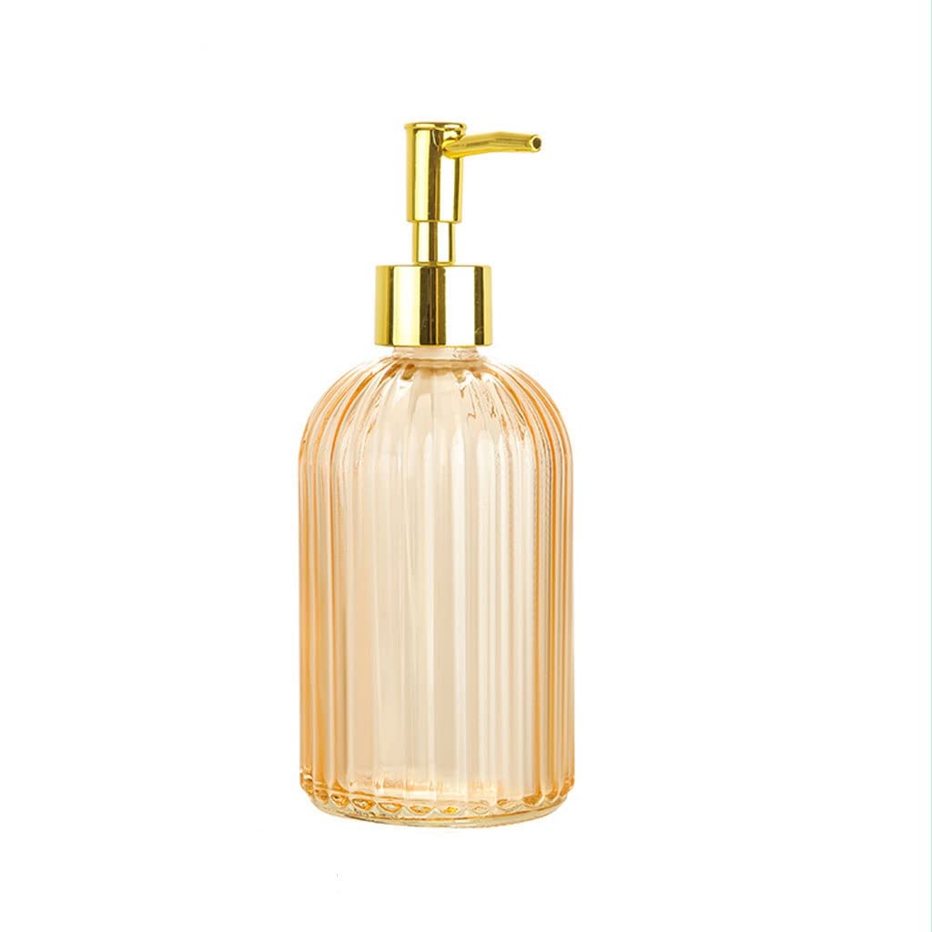 Kitchen Soap Dispenser Glass Soap Dispenser, Bathroom Lotion Soap Dispenser, Kitchen Dispenser for Various Liquids, Refillable and Reusable Handsoaps Dispenser(A)