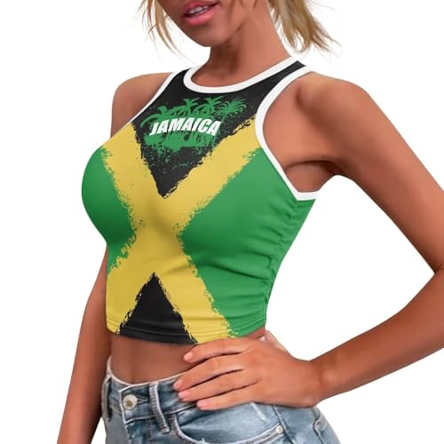 Crop Tops for Women Tank Tops Basic Style Sleeveless Racerback Halter Neck Fitted Tops4