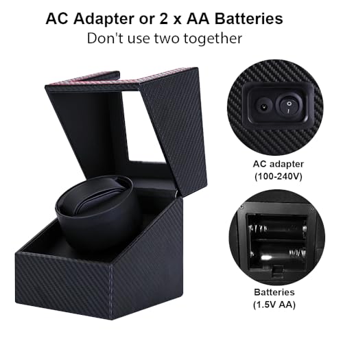 automatic watch windersingle watch winder for women39s and men39s watcheswatch shaker with japanese quiet motorbattery powered or ac adapter