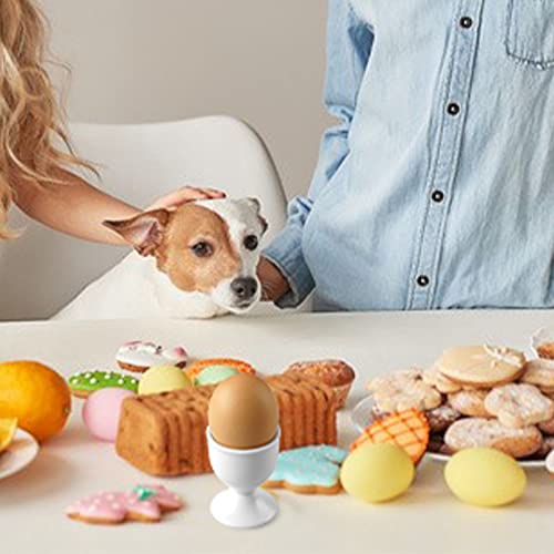 Cinf EGG-WHITE-4 Ceramic Egg Cup Gift Set Of 4 Porcelain Holder Breakfast Boiled Cooking Easy To Clean Childhood Memories Kitchen thumb #2