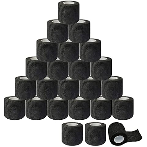 24PCS Tattoo Grip Cover Wrap,Elastic Tattoo Grip Cover Tape Disposable Cohesive Tattoo Grip Bandage Tape Self Adhesive Bandage Tape for Tattoo Accessories Cover