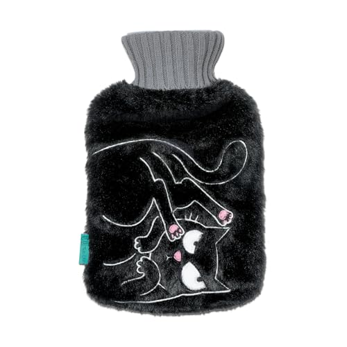 moses. Ed the Cat Plüsch-Wärmflasche mit Bezug – Wärmflasche mit weichem Überzug im frechen Katzen-Design 700 ml Fassungsvermögen, Geschenkidee...