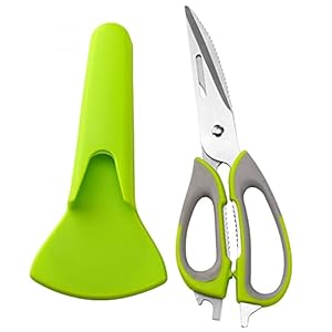 Keukenschaar, Siqi 2-pack keukenschaar Zware vleesschaar, Vaatwasmachinebestendige kookschaar, multifunctionele roestvrijstalen scherpe voedselschaar voor kip, gevogelte, vis, kruiden