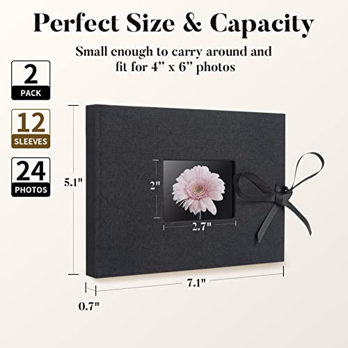 Fabmaker 01A0102-1901A 2 Pack Small Photo Album 4X6, Fabmaker Each Picture Album Holds 24 Horizontal Photos, Linen Cover Picture Photo Book thumb #1