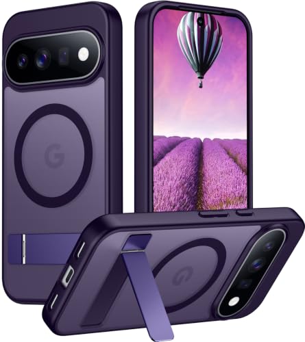 Image of Designed for 11 Pro XL Case 2026, [Built-in Invisible Kickstand][Compatible with MagSafe][Military Grade Shockproof] Slim Translucent Matte Phone Case-Purple