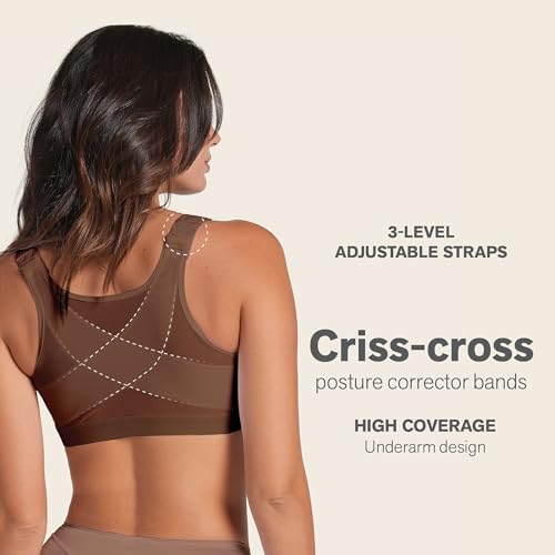 Image of Leonisa Multi-Functional - Posture Corrector Bra Wireless Front Closure Bra for Women Full Coverage