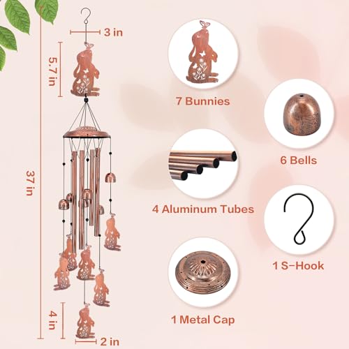 Eztzen HW-FL-028 Bunny Wind Chimes For Outside,Bunny Gifts thumb #2