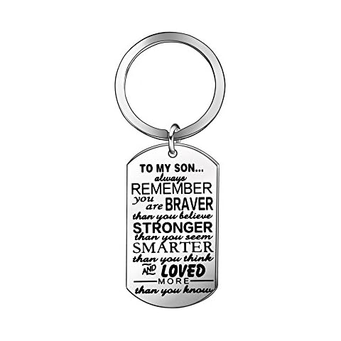 Inspirational Key Rings Keyrings Keychains Birthday Gift Present for Son Children Family Jewellery Cover