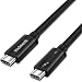 [Thunderbolt 3 Certified] Nekteck Thunderbolt 3 (20Gbps) Cables 100W (USB C Compatible) for Macbook Pro ThinkPad Yoga Alienware 17 and more/Black 3ft