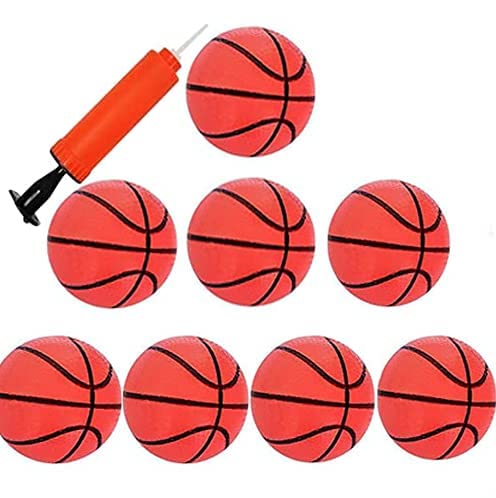 Seisso Mini Ballon rebondissant pour Bébé, Balle de Basket Jouet des Enfants, Petites balles de Basket avec 8 Basket-Ball et 1 Pompe à Air, Jouet de Bain, à la Piscine, à la Maison Cover