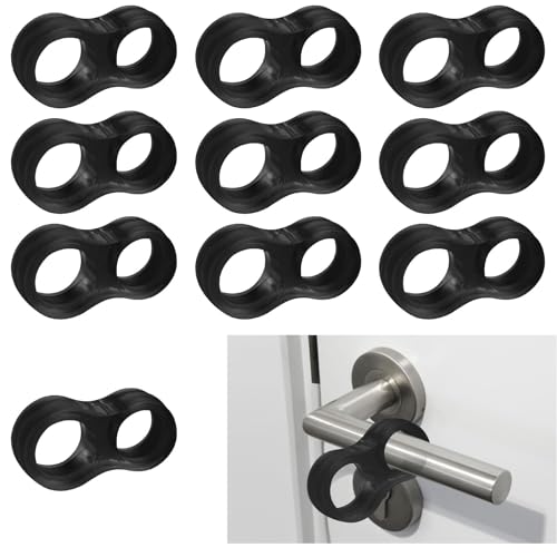 Giantree 10 st dörrstopphandtag, dörrstoppspak, buffert, dörrhandtagsstopp, anti-kollisionsring, dörrhandtag, skydd, skydd, dörrstopp, vägg för kontor, skola, hem (svart)