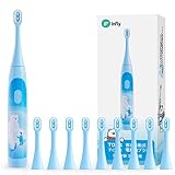 infly T04B 電動歯ブラシ 替えブラシ 9本セット 音波式 振動 歯ブラシ 子供 子供用 専門設計 IPX7防水 加圧防止機能 35000回/分 女の子 男の子 兼用 インフライ IF-T04BBL「ブルー」