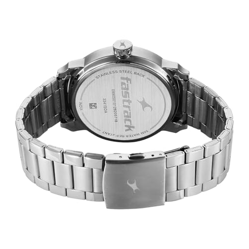 Image of Fastrack Pulse IV with Blue Dial Silver Stainless Steel Strap Watch for Men - 3341SM02