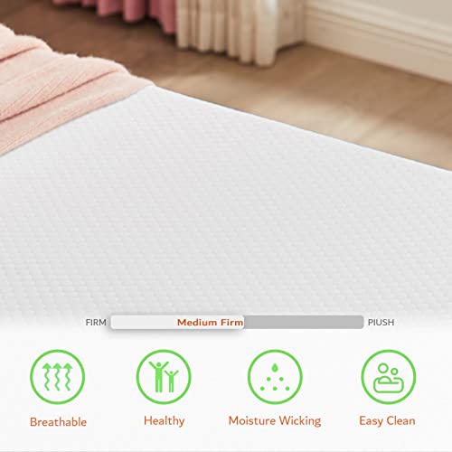 Ouui Twin Mattress, 5 Inch Cooling Gel Memory Foam Mattress In A Box For Kids With Breathable Cover Medium Firm Twin Bed Mattress For Bunk Bed, Trundle Bed, Pressure Relief, Certipur-Us Certified #TOP2
