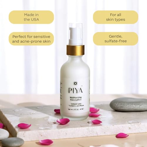Image of Piya Face Lotion - Brightening & Hydrating Daily Moisturizer with Turmeric, Bakuchiol, Aloe & Squalane (Pack of 3)