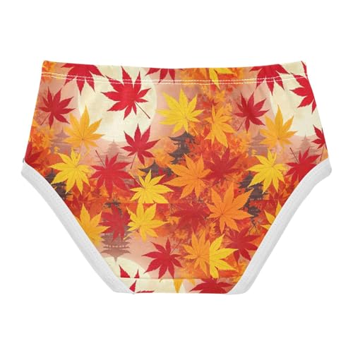 Joisal Vibrant Autumn Maple Leaves Toddler Underwear Floral 2t Cotton Cute Panties Girl Cartoon Undies Kids Briefs2