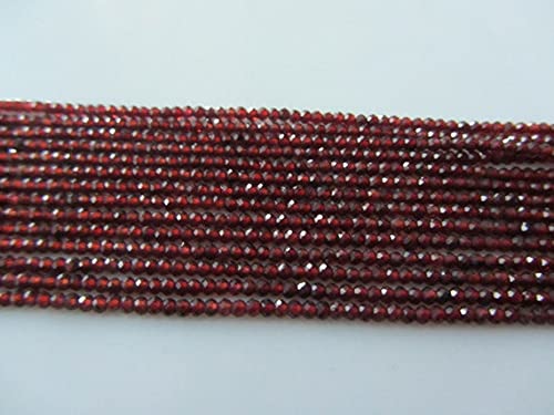 Perles Grenat Rouge Naturel 2mm Facettées Rondelle Fil 14 Pouces pour Bijoux