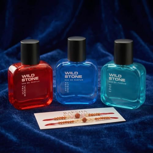 Image of Wild Stone Hydra Energy EDP for Men 50ml with Rakhi | Raksha Bandhan Gift Set for Brother | Aromatic & Fougere Long Lasting Perfume | Gift for Men | Fragrance For Everyday