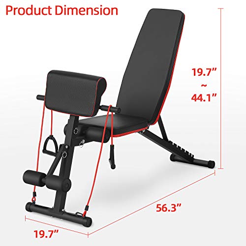 Gymbong Multi-Functional Dumbbell Bench, Preacher Curl Bench, Incline Bench Adjustable, Hyperextension Bench, Adjustable Bench, Home Strength Training Fitness Workout Station