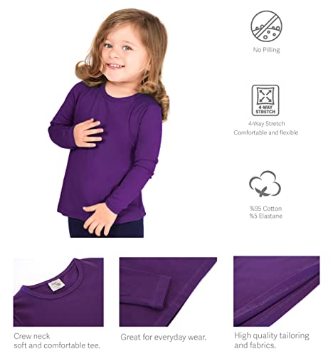 Image of Lilax Girls' Basic Long Sleeve Round Neck Cotton T-Shirt