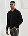 Thkzn Men's Knit Polo Sweater Classic Casual Long Sleeve Fall Fleece Lined Button Collar Pullover Sweaters (US, Alpha, X-Large, Regular, Regular, Black)
