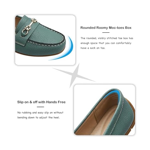 Women's Comfortable & Lightweight Leather Loafers Slip-Ons Driving Mocs Walking Shoes Cute Business Casual Dress Shoes Work Flats for Women - Image 6